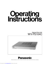 PANASONIC WVPS104C - CAMERA DRIVE UNIT Operating Instructions Manual