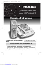 PANASONIC KX-TCD965EC Operating Instructions Manual