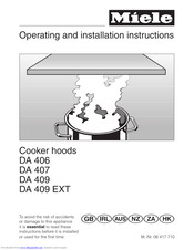 Miele DA 407 Operating And Installation Instructions