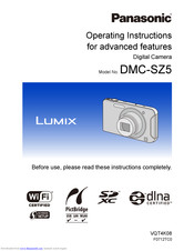 PANASONIC Lumix DMC-SZ5 Operating Instructions Manual