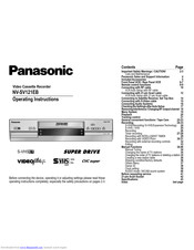PANASONIC NV-SV121EB Operating Instructions Manual