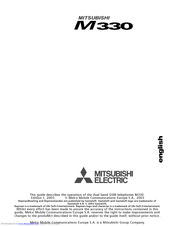 Mitsubishi Electric M330 User Manual