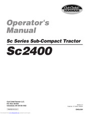 Cub Cadet Yanmar SC2400 Operator's Manual