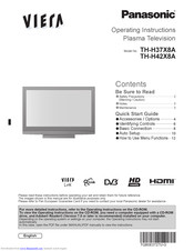 PANASONIC Viera TH-H37X8A Operating Instructions Manual