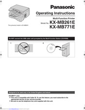 PANASONIC KX-MB771E Operating Instructions Manual
