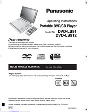 PANASONIC DVD-LS912 Operating Instructions Manual