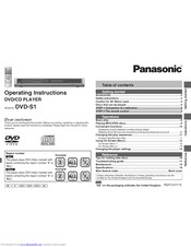 PANASONIC DVDS1 - PORTABLE DVD PLAYER Operating Instructions Manual