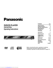 PANASONIC DVD-S24 Operating Instructions Manual
