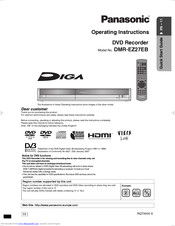 PANASONIC Diga DMR-EZ27EB Operating Instructions Manual