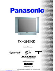 PANASONIC QuintrixF TX-29E40D Operating Instructions Manual
