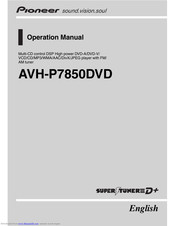 PIONEER AVH-7850DVD Operation Manual