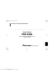 PIONEER PRS-D200 Owner's Manual