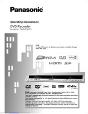 PANASONIC Diga DMR-EX80S Operating Instructions Manual