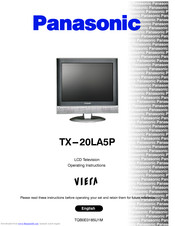 PANASONIC TX-20LA2P Operating Instructions Manual
