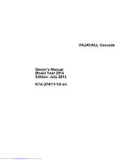 Vauxhall Cascada 2014 Owner's Manual