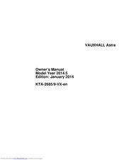 Vauxhall Astra 2014 Owner's Manual