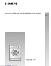 Siemens WDI1442 Instruction Manual And Installation Instructions