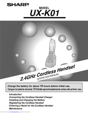 SHARP UX-K01 Operation Manual