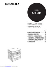 SHARP AR-205 Operation Manual