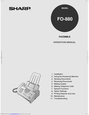 SHARP FO-880 Operation Manual