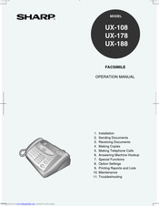 SHARP UX-178 Operation Manual
