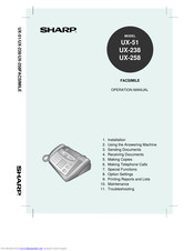 SHARP UX-258 Operation Manual