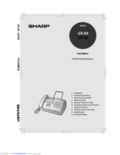 SHARP UX-60 Operation Manual