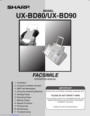 SHARP UX-BD90 Operation Manual