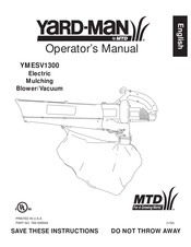 Yard-Man YMESV1300 Operator's Manual