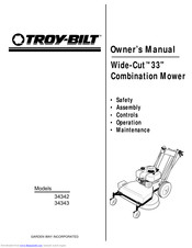 Troy-Bilt Wide-Cut 34342 Owner's Manual