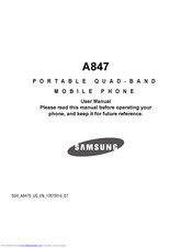 Samsung A847 User Manual