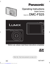 PANASONIC LUMIX DMC-FS25 Operating Instructions Manual