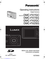 PANASONIC LUMIX DMC-FX2SG Operating Instructions Manual