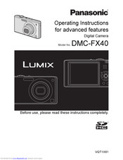 PANASONIC LUMIX DMC-FX40 Operating Instructions Manual