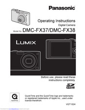 PANASONIC LUMIX DMC-FX38 Operating Instructions Manual