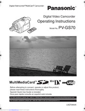 PANASONIC Digital Palmcorder PV-GS70 Operating Instructions Manual