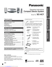 PANASONIC SC-HC7 Operating Instructions Manual