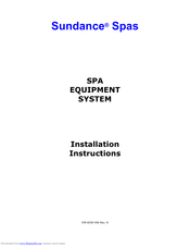 Sundance Spas Spas Installation Instructions Manual