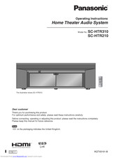 PANASONIC SCHTR310 - DVD HOME THEATER AUDIO SYSTEM Operating Instructions Manual