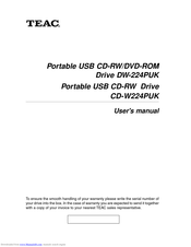 TEAC CD-W224PUK User Manual