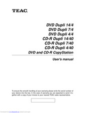 TEAC DVD Dupli 7/4 User Manual