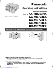 PANASONIC KX-MB263HX Operating Instructions Manual