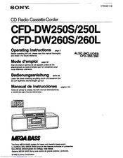 SONY CFD-DW250L Operating Instructions Manual