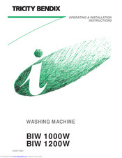 Tricity Bendix BIW 1200W Operating & Installation Instructions Manual