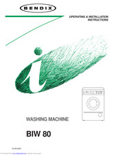 Tricity Bendix BIW 80 Operating & Installation Instructions Manual