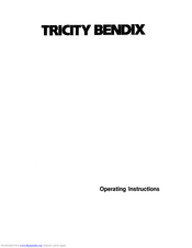Tricity Bendix SI300W Operating Instructions Manual
