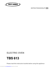 Tricity Bendix TBS 613 Instruction Booklet