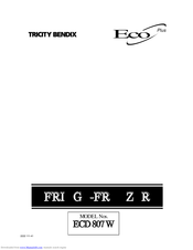 Tricity Bendix ECD 807 W Eco Plus Instruction Book