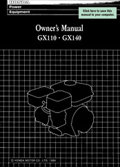 Honda GX110 Owner's Manual