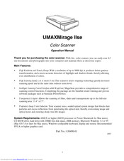 UMAX Technologies MIRAGE IISE Operation Manual
